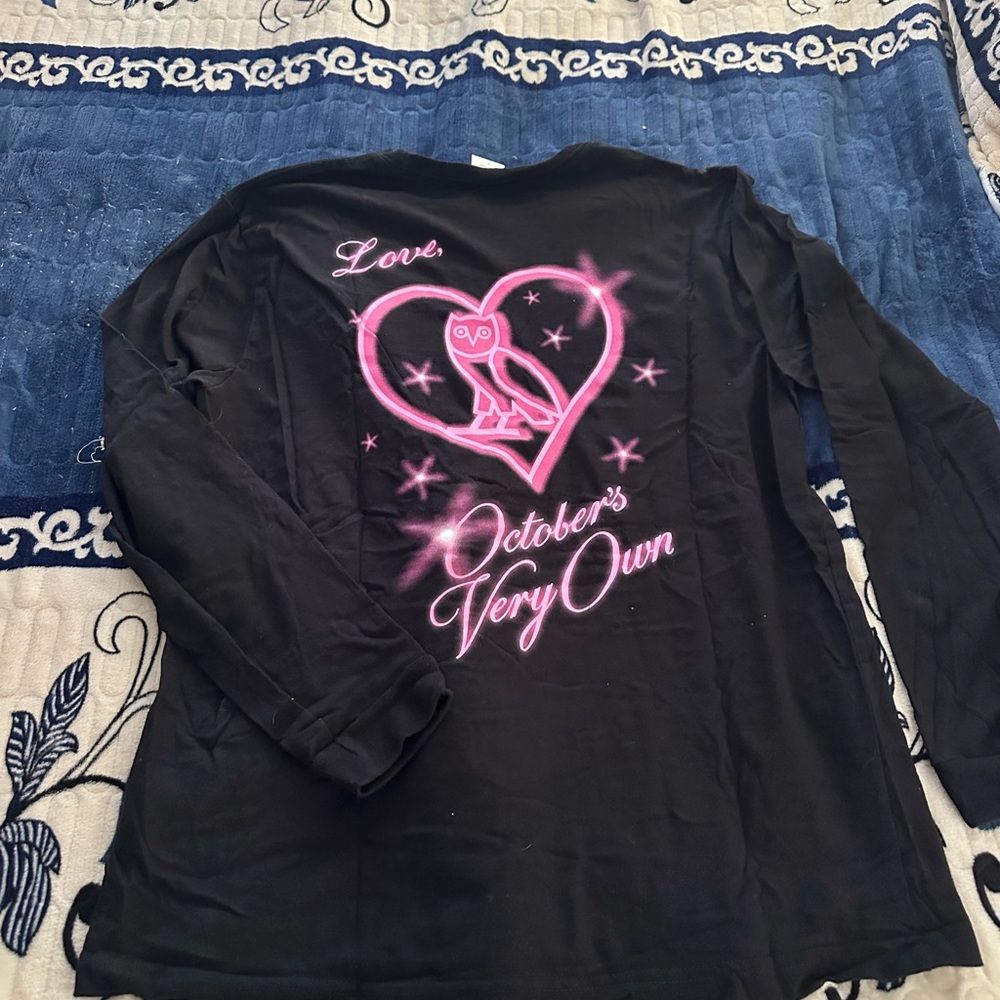 DRAKE OVO October’s Very Own Valentines Black and Pink Long Sleeve Shirt